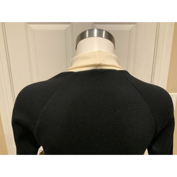 Haider Ackermann Black 100% Wool Sweater W/ Cream Turtleneck, Size Medium - Picture 7 of 10